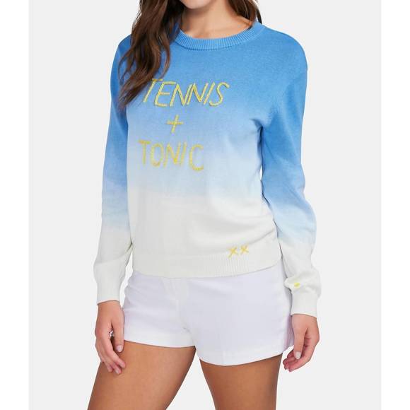 NEW WILDFOX tennis & tonic barrett sweater in chambray dip dye - Picture 3 of 4